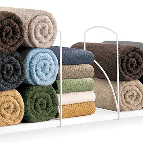 LYNK Professional® Home™ Tall White Shelf Dividers - Linen Closet Organizers and Storage - Linen Storage - Closet Organization - Towel Organizer for Closet (Set of 2) - Image 1