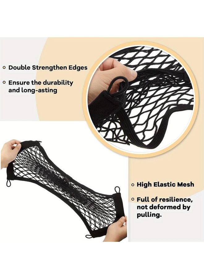 2pcs Stretchable Cargo Net Pocket Storage Bag With 8 Mounting Screws Hooks For Car Truck SUV - Image 3
