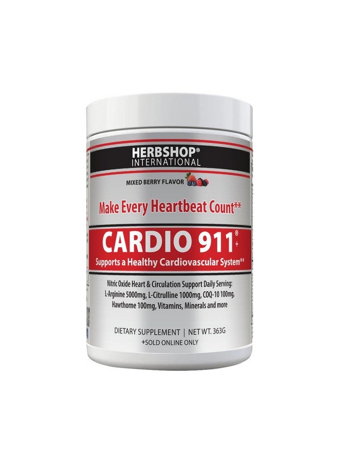 Cardio 911 مشروب كارديو 911، توت مختلط، L-أرجينين 5000 ملغ، L-سيترولين 1000 ملغ، فيتامينات B12، C، D3، جذر الشمندر، 30 حصة، دعم أكسيد النيتريك، دعم القلب والأوعية الدموية، ودعم الطاقة - Image 3