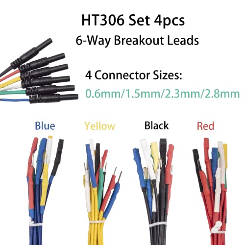 Hantek HT306 Set 6-Way Breakout Leads for Engine Diagnosis to Obtain the Signals of Sensor With 4 Connectors Sizes 0.6mm, 1.5mm, 2.3mm, and 2.8mm - Image 3