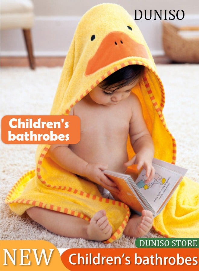 إسكدنيا منشفة حمام أطفال من البامبو الفاخر – مناشف أطفال مغطاة هود فائقة النعومة وعضوية مضادة للحساسية للأطفال - عنصر أساسي للمولود دجاجة صفراء لطيفة - هدايا مثالية لقائمة هدايا الأطفال للأولاد والبنات - Image 1