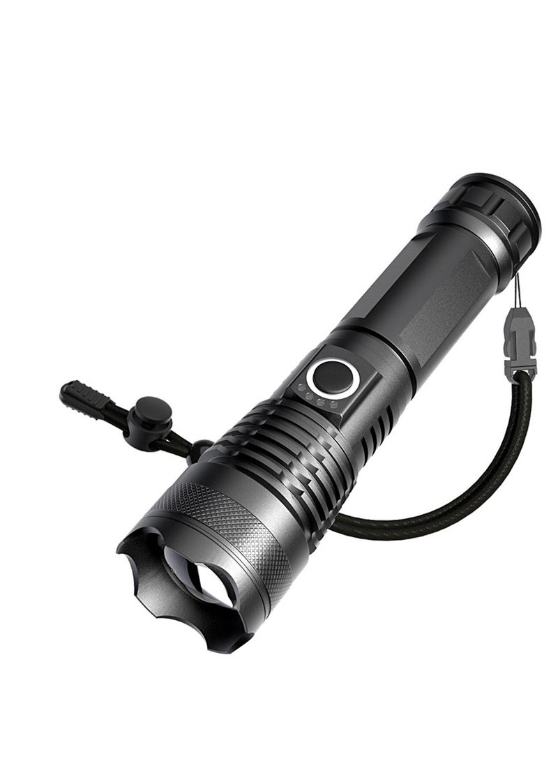 Rechargeable LED Flashlight, High Lumen Handheld Torch, Tactical Ultra Bright Flashlight, Waterproof Scalable Power Display, 18650 Battery Included - Image 1