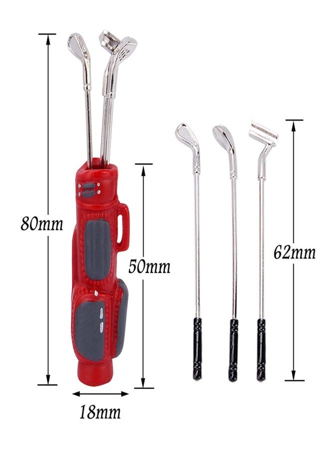 LAFEINA Mini Golf Clubs with Golf Bag Decoration Accessories for for 1/6 1/12 Dollhouse Toys 1:10 RC Crawler Car TRX4 SCX10 D90 D110 TF2 (Red) - Image 2