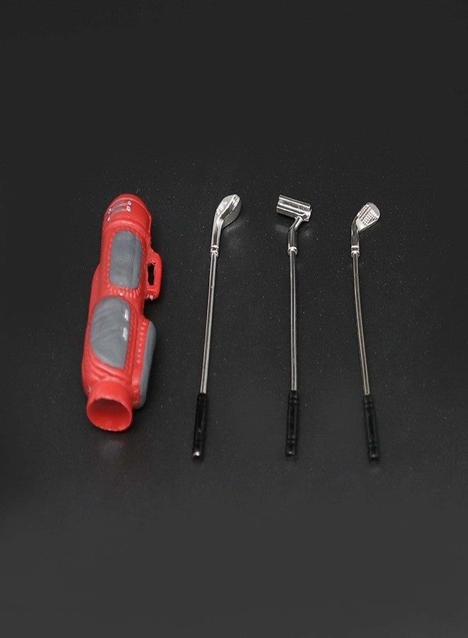 LAFEINA Mini Golf Clubs with Golf Bag Decoration Accessories for for 1/6 1/12 Dollhouse Toys 1:10 RC Crawler Car TRX4 SCX10 D90 D110 TF2 (Red) - Image 3