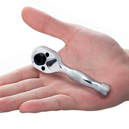 Der Erwachte 1/4-Inch Stubby Ratchet Wrench, Socket&Bit Driver, 72-Tooth, Chrome Alloy Made, Chrome Plated Finish - Image 4