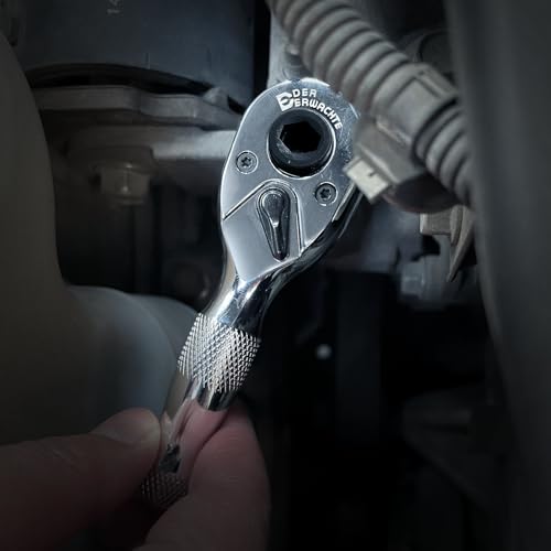 Der Erwachte 1/4-Inch Stubby Ratchet Wrench, Socket&Bit Driver, 72-Tooth, Chrome Alloy Made, Chrome Plated Finish - Image 5