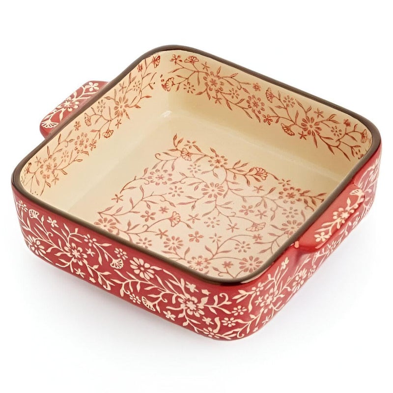 Compact Oven-Safe Serving Dish - Elegant Square Porcelain Casserole, Ideal for Single Servings and Safe for Use in the Oven - Image 1