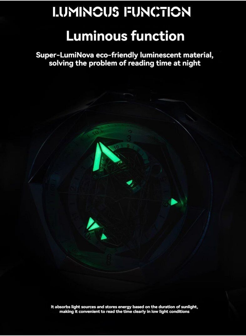 REEF TIGER fully automatic mechanical watch men's fashion trend waterproof night light large dial watch - Image 2