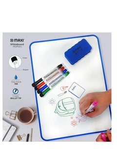 Maxi Maxi Slim Magnetic Whiteboard Marker with Eraser 1-2mm 4pc (Blue,Black,Red and Green), Magnetic Color Pens for Whiteboard. or Home, Office and School  - Image 3