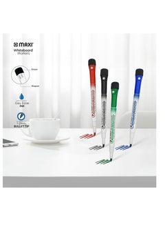 Maxi Maxi Slim Magnetic Whiteboard Marker with Eraser 1-2mm 4pc (Blue,Black,Red and Green), Magnetic Color Pens for Whiteboard. or Home, Office and School  - Image 4