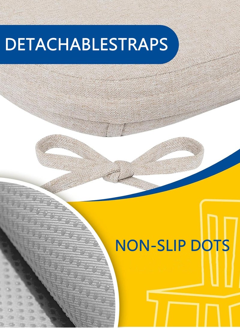 لينند د نوع وسادة مقعد سميكة ، قابلة للفك ، وغطاء قابل للغسل آلة وربطة عنق ، وسادة كرسي غرفة الطعام الداخلية ومطبخ الرئاسة ، 43cm س 41cm - Image 3