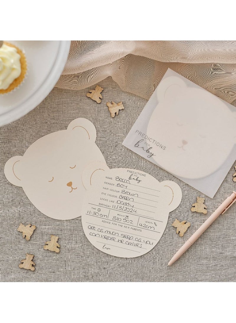 Ginger Ray Ginger Ray Teddy-Shaped Advice Cards for Baby Shower Guest Activities and Keepsakes  - Image 1