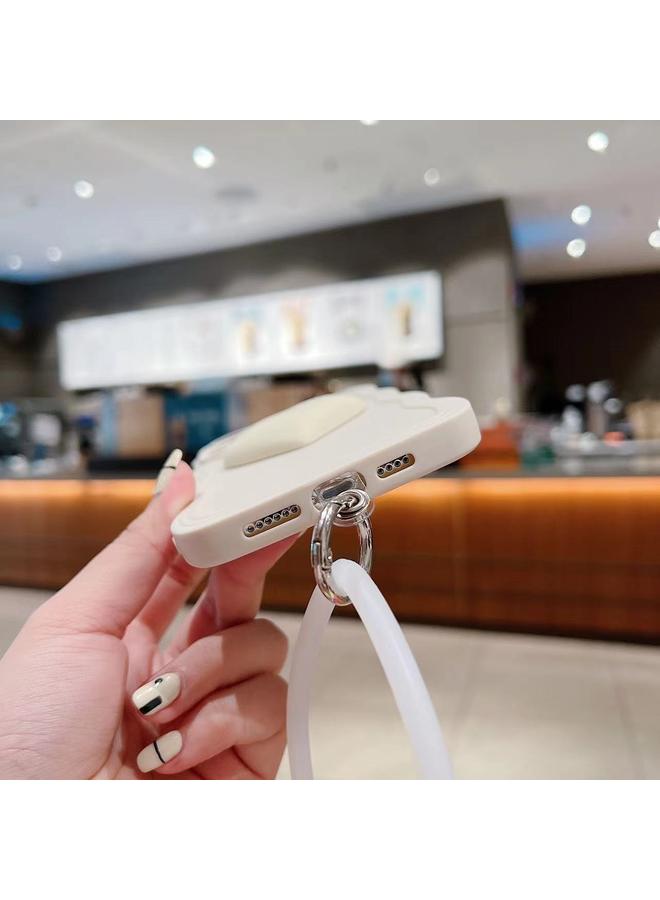 زبون جراب لهاتف iPhone 11 Pro جراب سيليكون ثلاثي الأبعاد على شكل قلب مع سوار معصم - Image 5