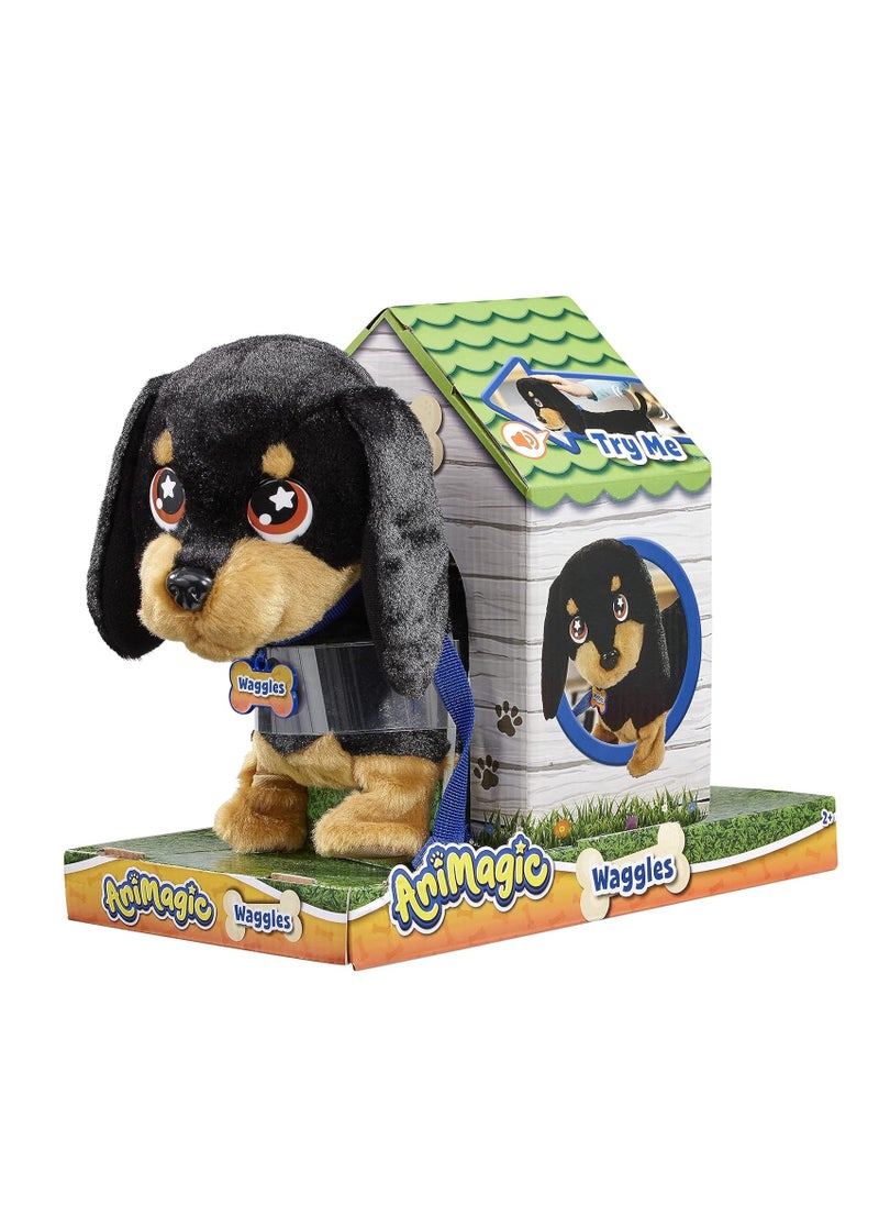 AniMagic - My Wiggling Walking Pup Called Waggles, Interactive, Real Life Like Dog Toy Which Walks and Barks | Age Group : 2 Years+ | Plastic - Image 1