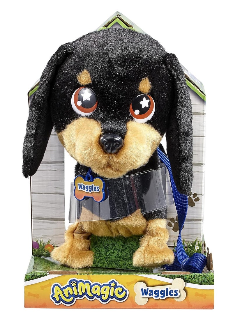 AniMagic - My Wiggling Walking Pup Called Waggles, Interactive, Real Life Like Dog Toy Which Walks and Barks | Age Group : 2 Years+ | Plastic - Image 1