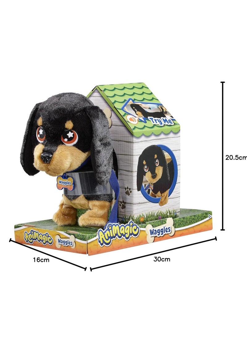 AniMagic - My Wiggling Walking Pup Called Waggles, Interactive, Real Life Like Dog Toy Which Walks and Barks | Age Group : 2 Years+ | Plastic - Image 1