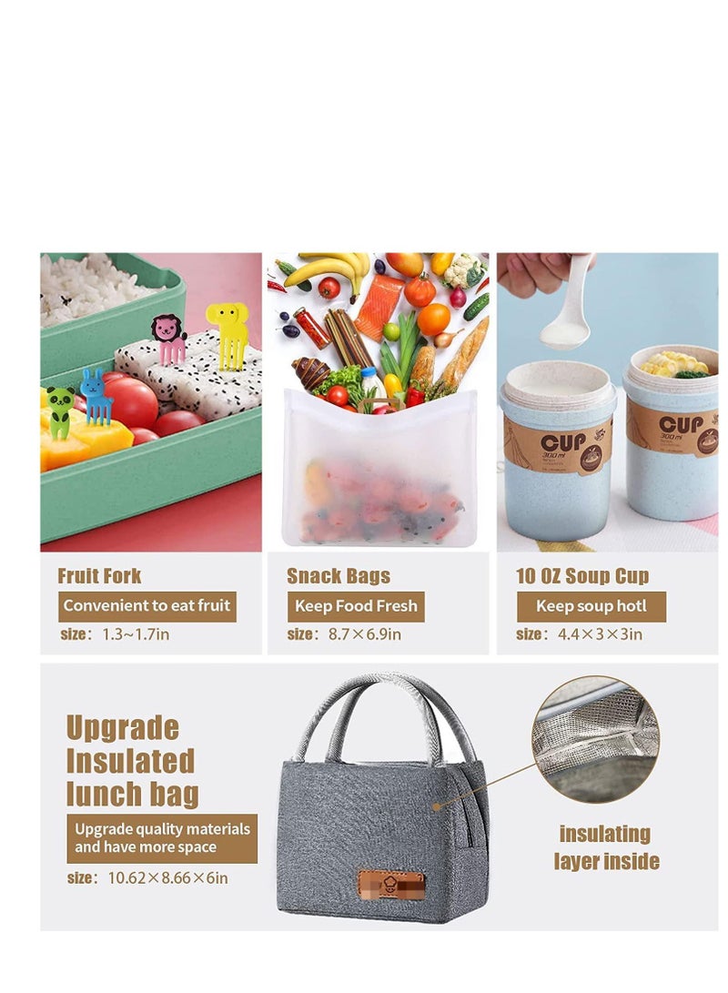 Y&D 30 PCs Bento Box Upgrade Japanese Lunch Kit for Kids/Adult,3 Layer Stackable Leakproof Containers with Accessories - Image 4