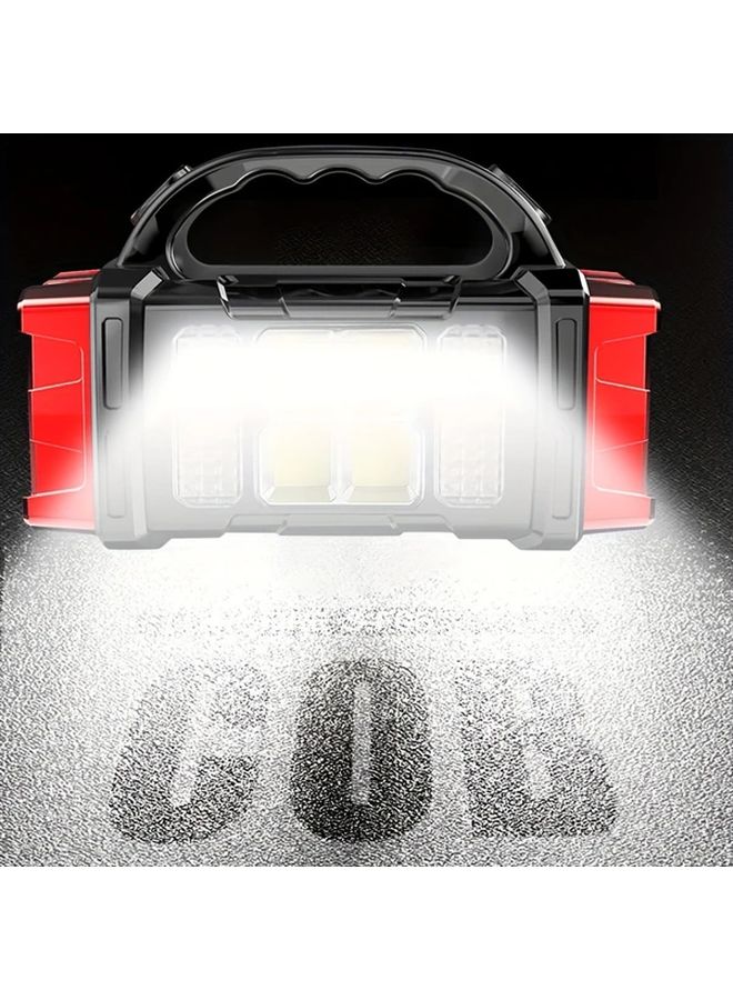 1pc Solar USB Rechargeable LED Flashlight 4 Modes Dual Light Source Portable ABS - Image 4