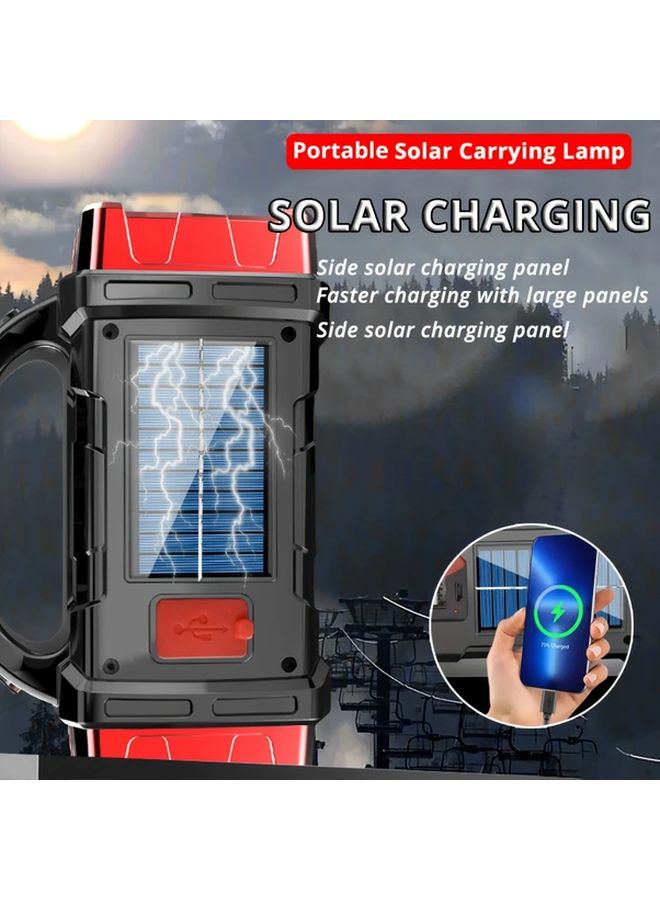 1pc Solar USB Rechargeable LED Flashlight 4 Modes Dual Light Source Portable ABS - Image 5