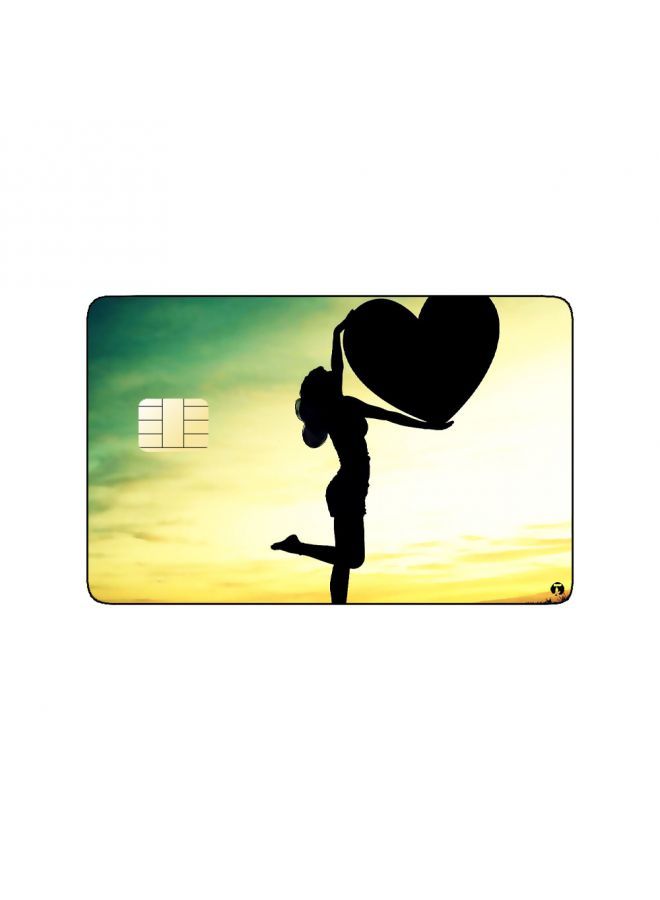 RKN PRINTED BANK CARD STICKER Cute Girl Drawing With Heart - Image 2