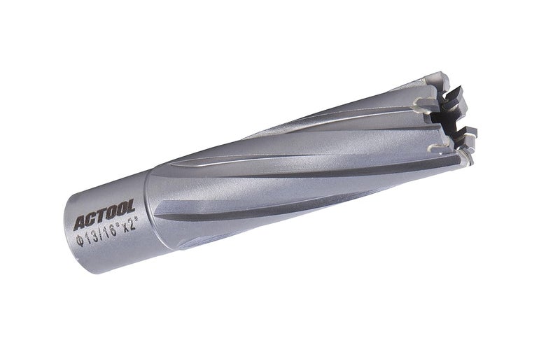 ACTOOL 13/16'' Diameter x 2'' Depth of Cut Carbide Tipped TCT ANNULAR Cutter with 3/4'' Weldon Shank - Image 1
