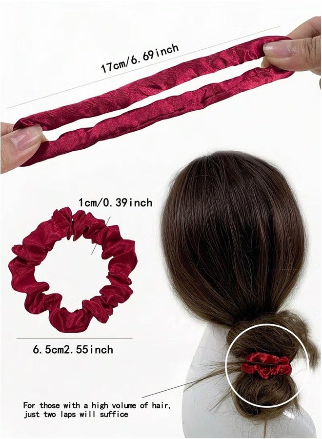 18-Piece Silk Hairband Set Satin Hair Ties Multicolor for Girls and Women - Image 3