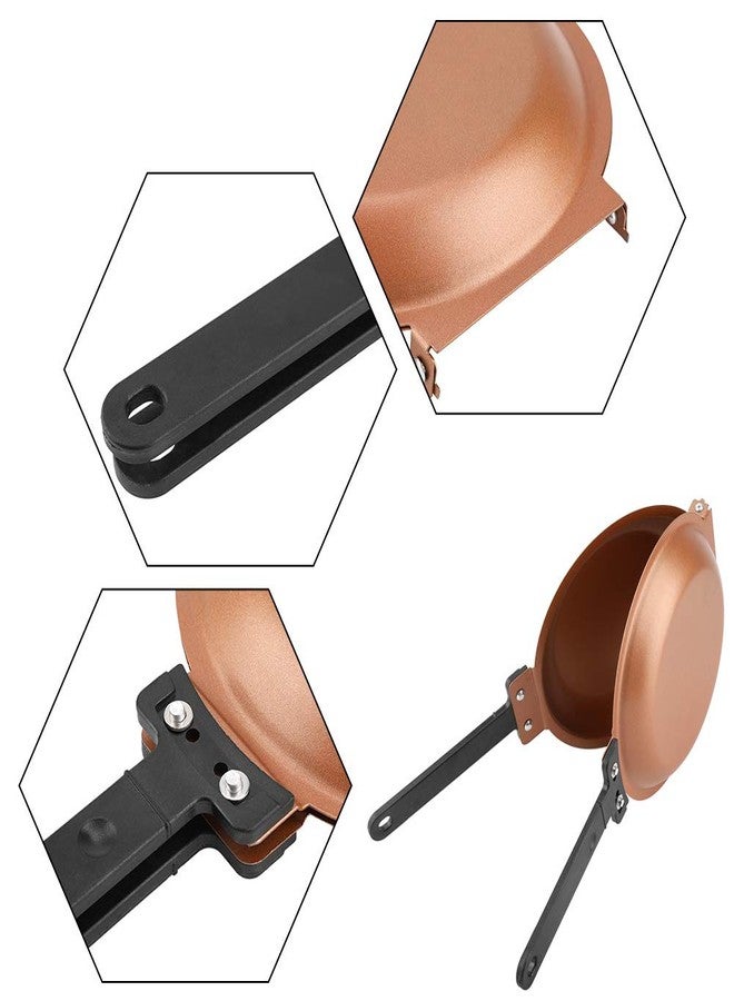 BORDSTRACT Pancake Maker, Pancake Pan Japan, Double Sided Frying Pan Non-Stick Flip Folding Frying Pan (Gold) - Image 5