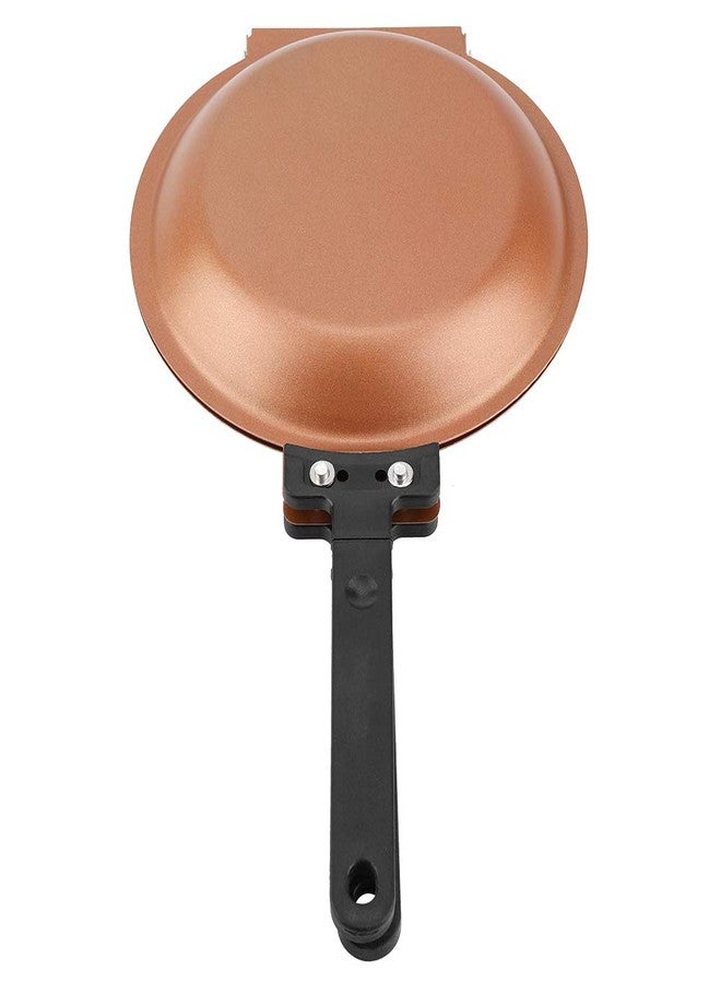 BORDSTRACT Pancake Maker, Pancake Pan Japan, Double Sided Frying Pan Non-Stick Flip Folding Frying Pan (Gold) - Image 1