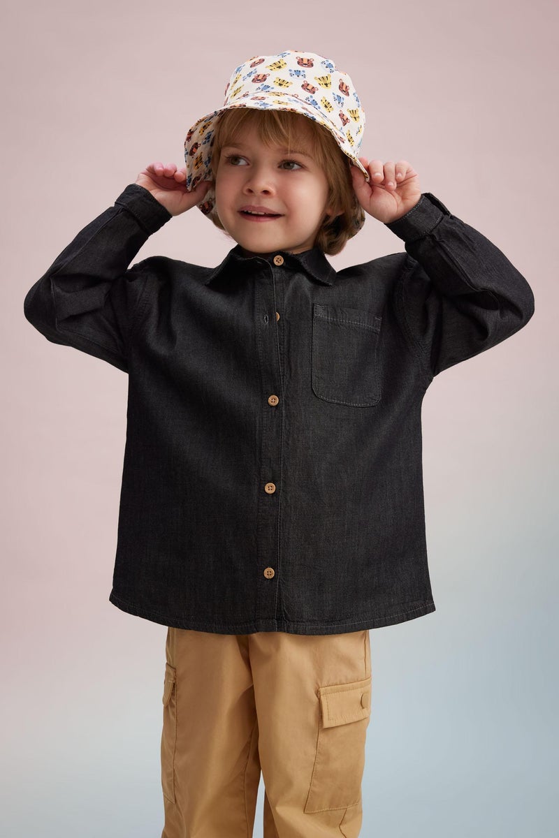 DeFacto Baby Boy Long Sleeve Jean Shirt - Image 2