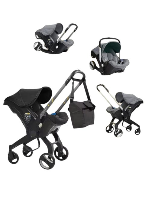 Baby Stroller  with 2 Organizer Bag Lightweight Foldable Multi-Function 4-In-1 Two Way Pushable from Birth to 3 Years Old