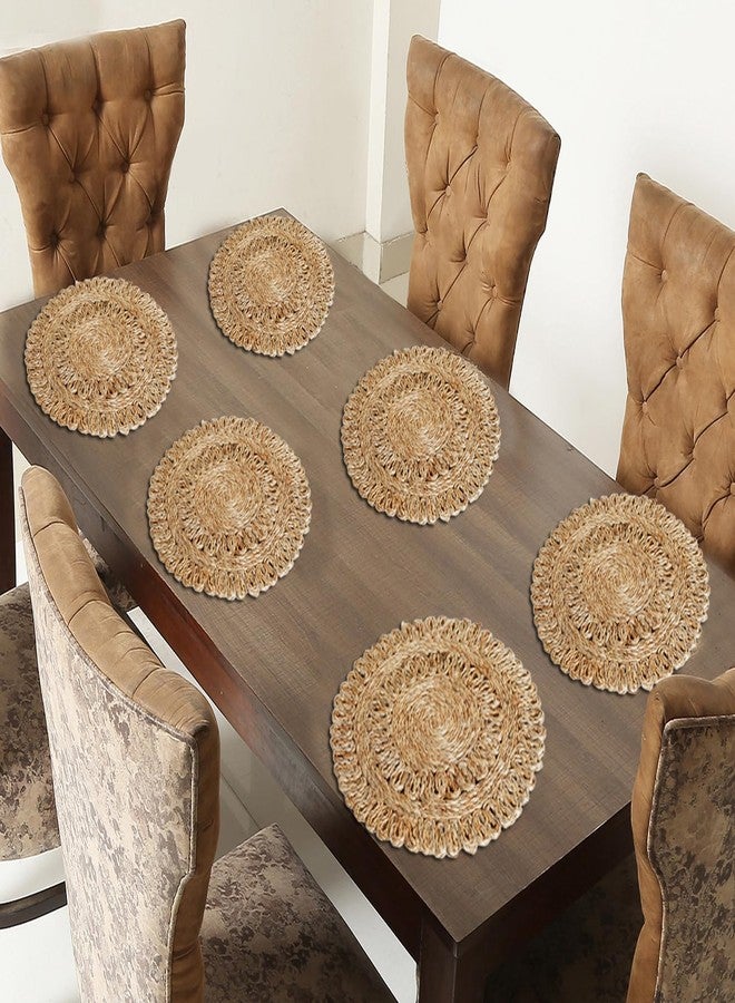 IGH Set of 6 Round Jute Placemats 12 Inch/1 ft 100% Natural Hand Woven Placemats Boho Farmhouse Burlap Table mats - Image 3