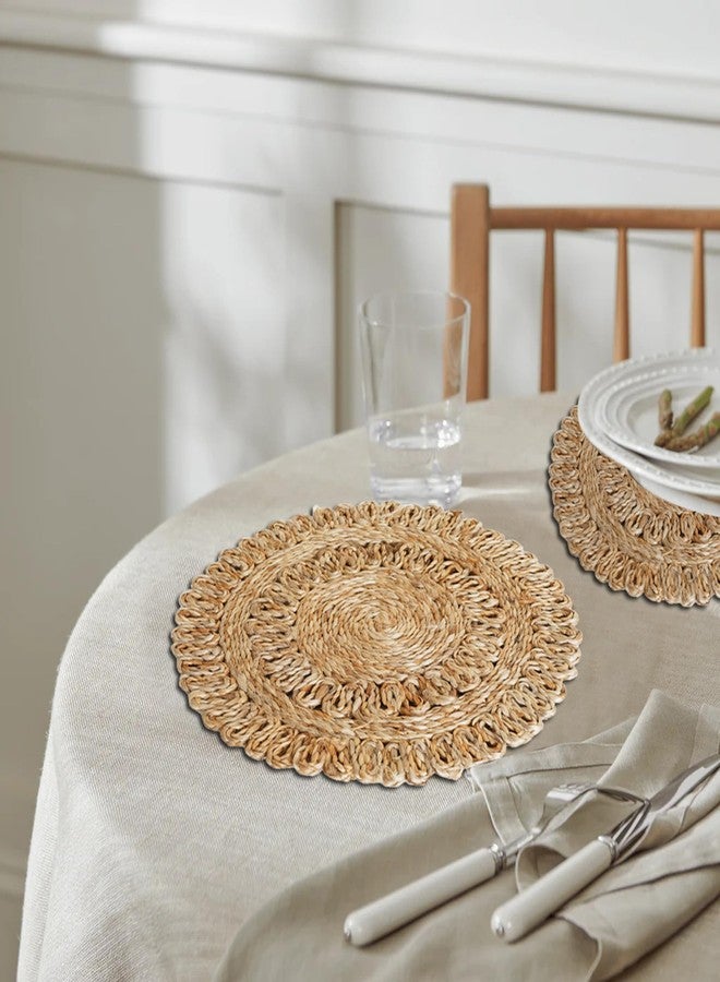 IGH Set of 6 Round Jute Placemats 12 Inch/1 ft 100% Natural Hand Woven Placemats Boho Farmhouse Burlap Table mats - Image 4