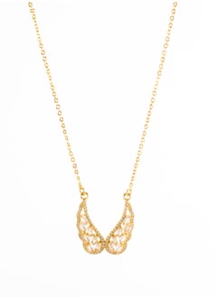 Chinese Gold Necklace with a Zirconic Wings Pendant