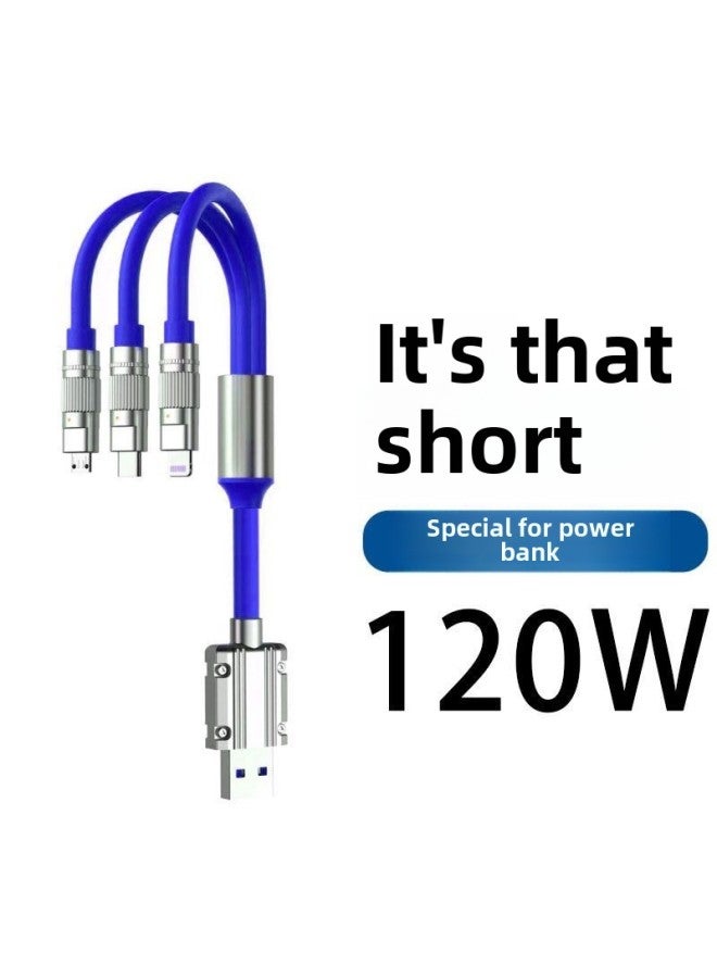 Charging Treasure Short Charging Line 120W Super Fast Charging Is Suitable For Apple Huawei OPPO Xiaomi VIVO Mobile Phone Data Line-Color:One End [fast Charging White] 0.2m Android Cable-standard - Image 1