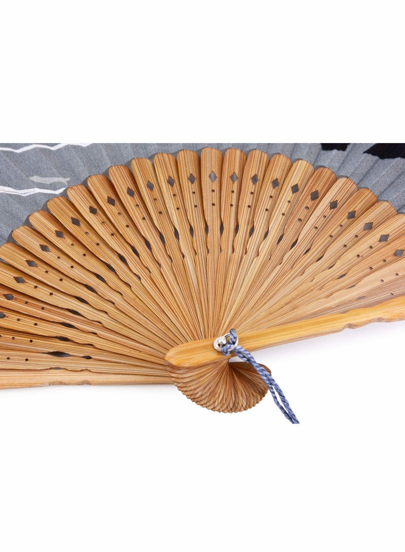 Small Handheld Bamboo Folding Hand Fans for Chinese Japanese Vintage Silk - Portable Pocket Fan Gift for Wedding Party Favors - Image 4