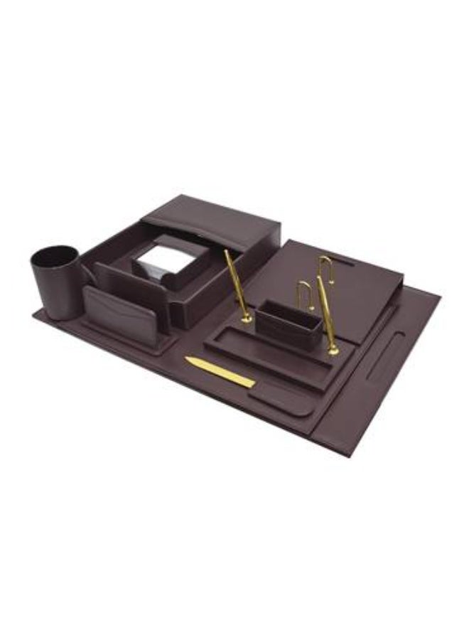 SAB Desk Set (set of 8 pieces) – Dark Brown color - Image 1