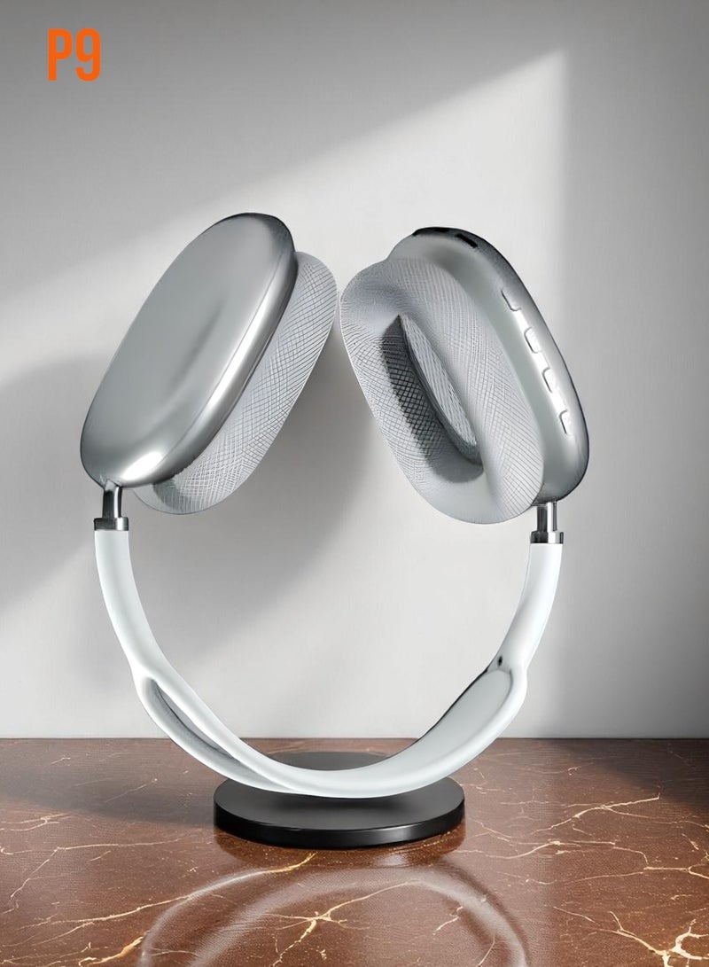 P9 Air Pro Max Earphones with Smart Case Bluetooth Over-Ear Headphones Silver - Image 3