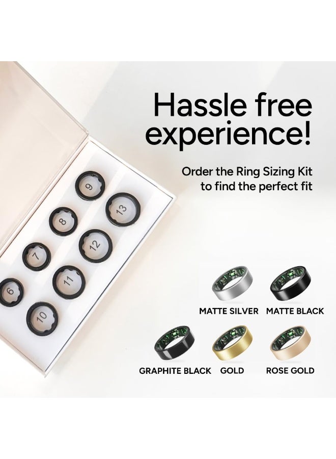 Gabit Smart Ring | Health Tracker, 7+ Day Battery | Sleep, Fitness, Nutrition, Stress | Buy Sizing Kit First | HRV, VO2 Max, 30+ Workout Modes | Smart Ring for Men & Women | Titanium, Matte Silver 13 - Image 2