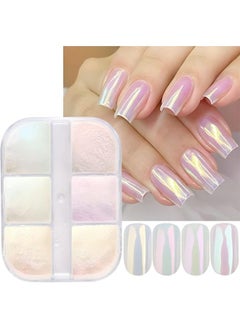 Ant Chrome Nail Powder Metallic Mirror Effect Pigment Chrome Iridescent Pearl Mica Powder Mirror Laser Aurora Nail Powder Aurora Powder for Nail Art  - Image 1