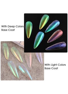 Ant Chrome Nail Powder Metallic Mirror Effect Pigment Chrome Iridescent Pearl Mica Powder Mirror Laser Aurora Nail Powder Aurora Powder for Nail Art  - Image 5