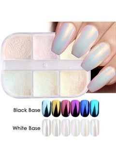 Ant Chrome Nail Powder Metallic Mirror Effect Pigment Chrome Iridescent Pearl Mica Powder Mirror Laser Aurora Nail Powder Aurora Powder for Nail Art  - Image 2