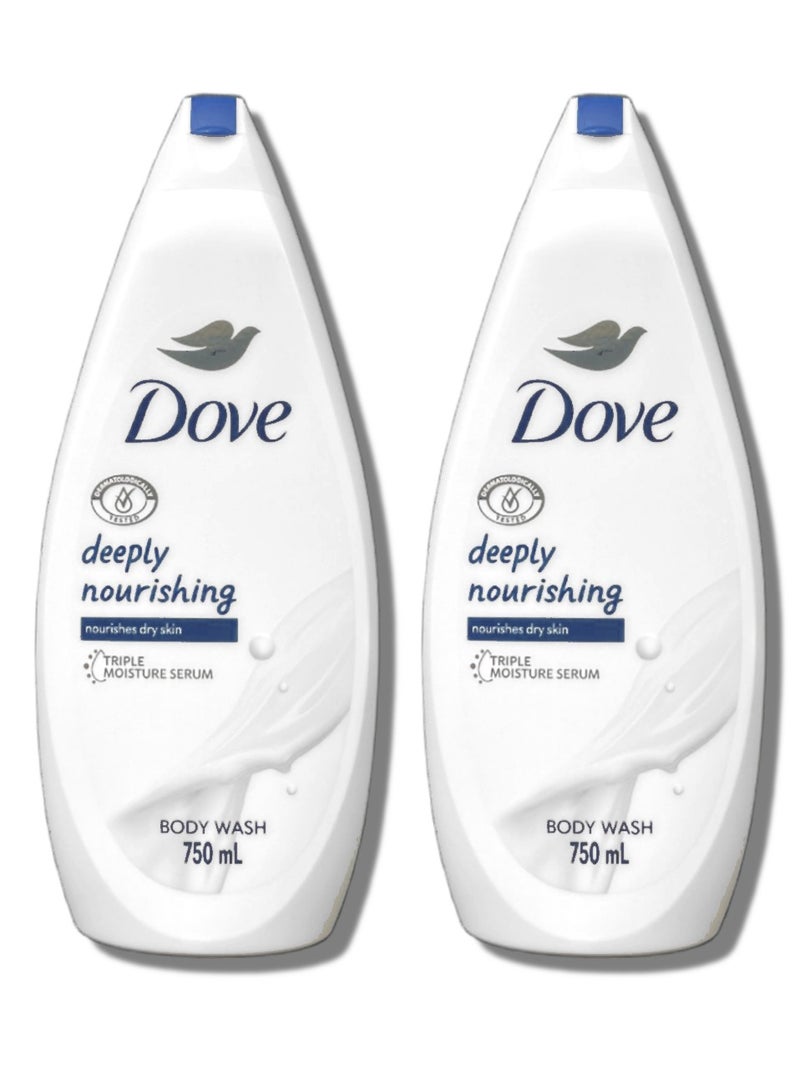 دوف غسول الجسم المغذي بعمق 750 مل (عبوة من قطعتين) - Image 1