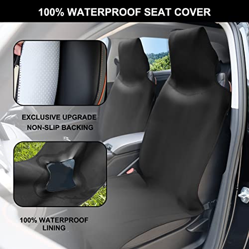 INFANZIA Premium Waterproof Seat Cover Towel Protector Neoprene Universal Fit, Upgraded 100% Washable & Removable Non-Slip Sweat Carseat Towel Covers, Perfect for Gym/Yoga/Workout（Black,2PCS - Image 2