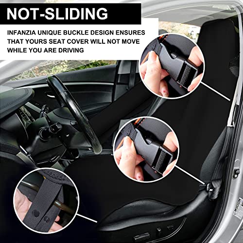 INFANZIA Premium Waterproof Seat Cover Towel Protector Neoprene Universal Fit, Upgraded 100% Washable & Removable Non-Slip Sweat Carseat Towel Covers, Perfect for Gym/Yoga/Workout（Black,2PCS - Image 5
