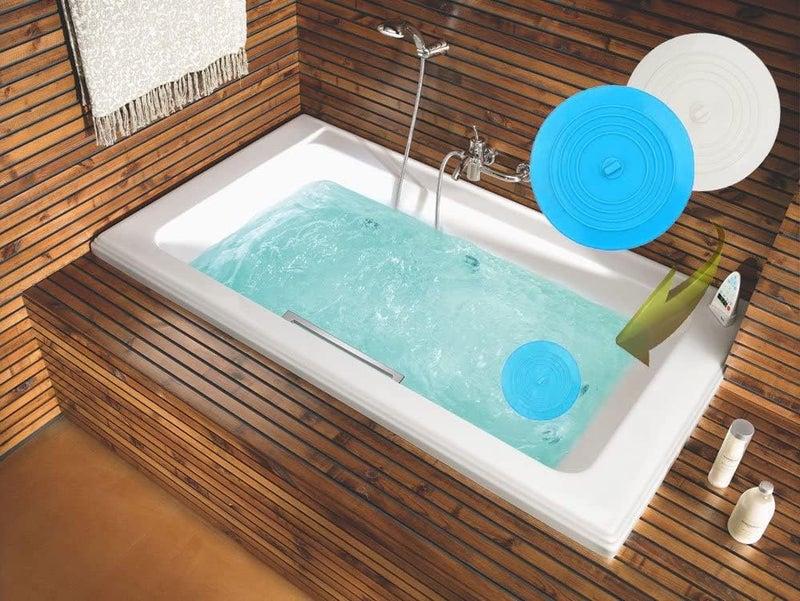 V-TOP Tub Stopper 2 Pack, 6 inches Large Silicone Drain Plug Hair Stopper Flat Suction Cover for Kitchen Bathroom and Laundry - Image 4