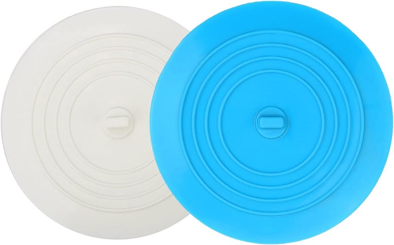 V-TOP Tub Stopper 2 Pack, 6 inches Large Silicone Drain Plug Hair Stopper Flat Suction Cover for Kitchen Bathroom and Laundry - Image 1