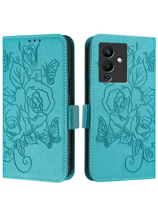 S-TOP Case For Infinix Note 12 Pro 5G / Note 12 5G Embossed Rose RFID Anti-theft Leather Phone Case - Image 2