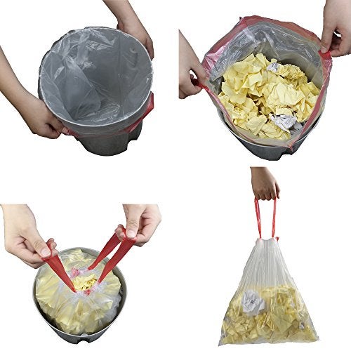Pekky Clear Drawstring Large Trash Bags, 30 Gallon Garbage Bags, 60 Counts - Image 3