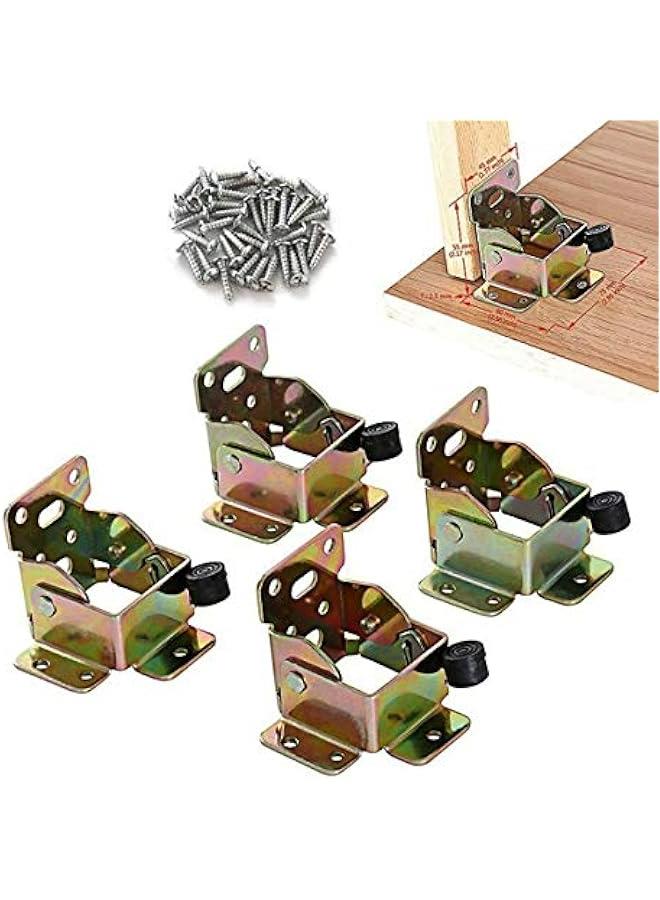 4 Pack Iron Folding Lock Extension Support Brackets with Screws for Table Chair Bed Legs  - Image 1