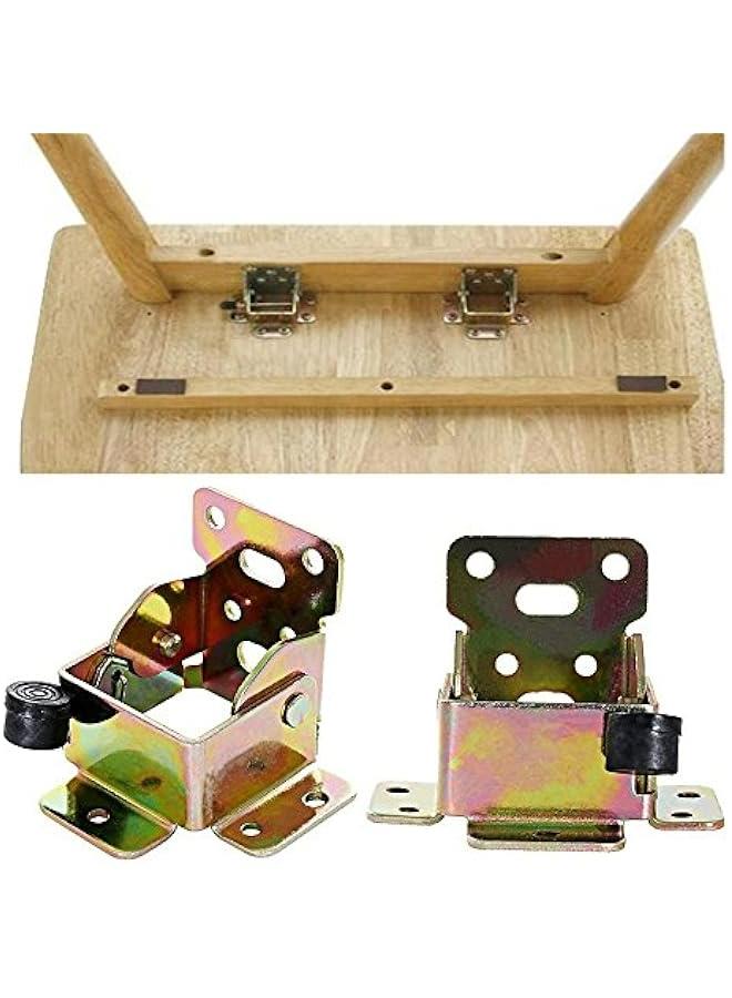 4 Pack Iron Folding Lock Extension Support Brackets with Screws for Table Chair Bed Legs  - Image 4